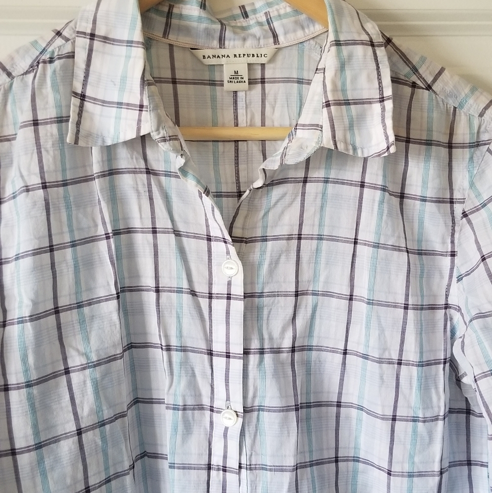 Light Plaid Button Down - image 4